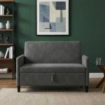 vidaXL Sofa s úložným priestorom Tmavosivá 122 x 78 x 87 cm Polyester