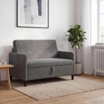 vidaXL Sofa s úložným priestorom Tmavosivá 122 x 78 x 87 cm Polyester – Obrázok 3