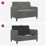 vidaXL Sofa s úložným priestorom Tmavosivá 122 x 78 x 87 cm Polyester – Obrázok 6