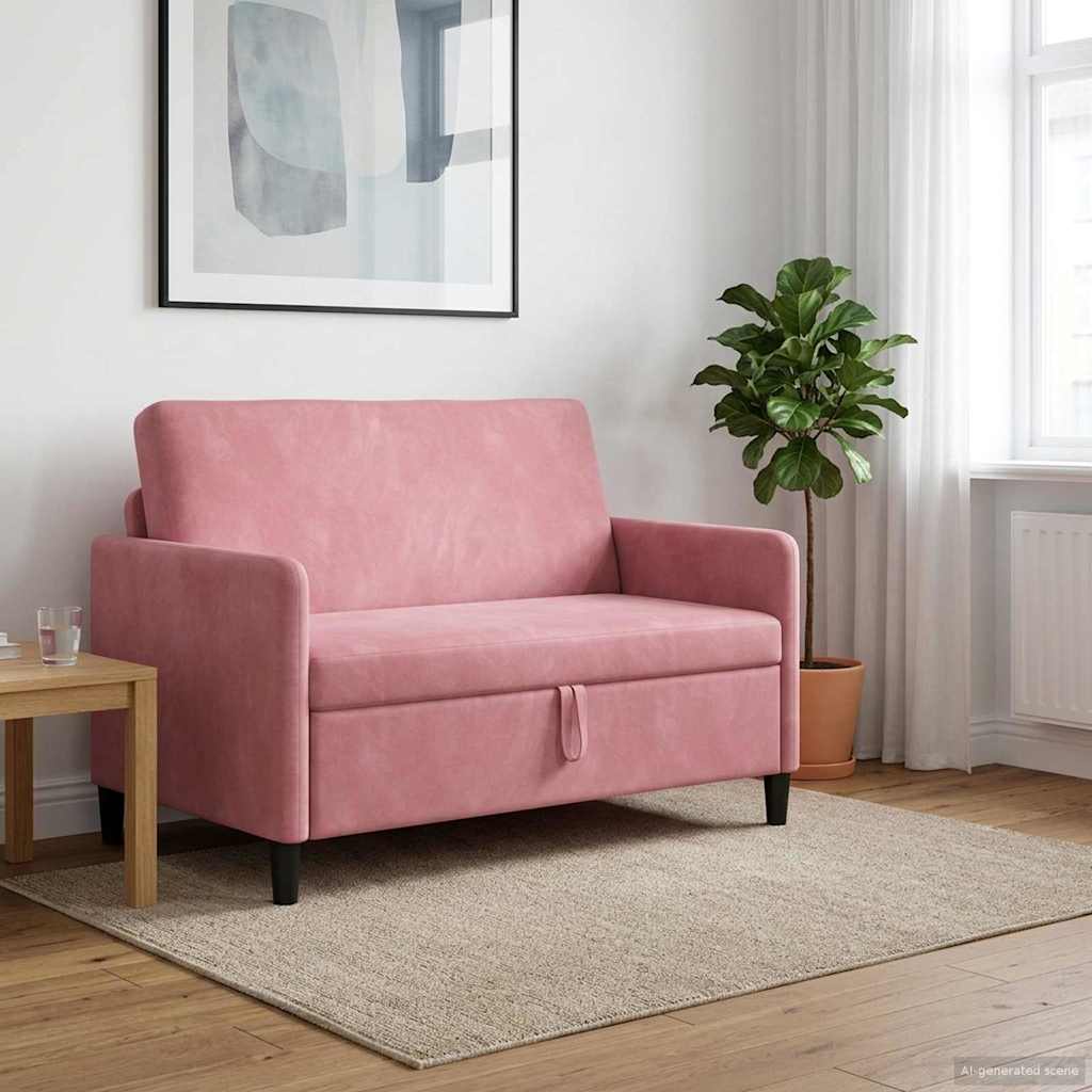 42036909_1.jpg vidaXL Sofa s úložným priestorom Ružová 122 x 78 x 87 cm Polyester – Obrázok 1