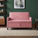 vidaXL Sofa s úložným priestorom Ružová 122 x 78 x 87 cm Polyester – Obrázok 3