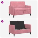 vidaXL Sofa s úložným priestorom Ružová 122 x 78 x 87 cm Polyester – Obrázok 6