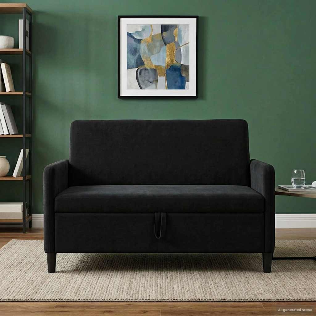42036911_1.jpg vidaXL Sofa s úložným priestorom Čierna 122 x 78 x 87 cm Polyester – Obrázok 1