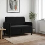 vidaXL Sofa s úložným priestorom Čierna 122 x 78 x 87 cm Polyester – Obrázok 3