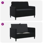 vidaXL Sofa s úložným priestorom Čierna 122 x 78 x 87 cm Polyester – Obrázok 6