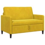 vidaXL Sofa s úložným priestorom Žltá 122 x 78 x 87 cm Polyester – Obrázok 2