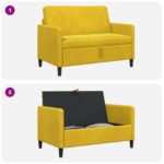 vidaXL Sofa s úložným priestorom Žltá 122 x 78 x 87 cm Polyester – Obrázok 6