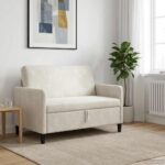 vidaXL Sofa s úložným priestorom Krémová 122 x 78 x 87 cm Polyester