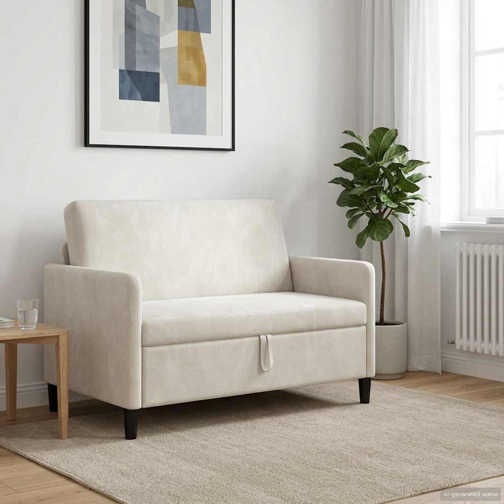 42036913_1.jpg vidaXL Sofa s úložným priestorom Krémová 122 x 78 x 87 cm Polyester – Obrázok 1