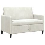 vidaXL Sofa s úložným priestorom Krémová 122 x 78 x 87 cm Polyester – Obrázok 2