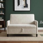 vidaXL Sofa s úložným priestorom Krémová 122 x 78 x 87 cm Polyester – Obrázok 3
