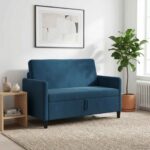 vidaXL Sofa s úložným priestorom Modrá 122 x 78 x 87 cm Polyester