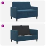 vidaXL Sofa s úložným priestorom Modrá 122 x 78 x 87 cm Polyester – Obrázok 9