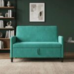 vidaXL Sofa s úložným priestorom Tyrkysová 122 x 78 x 87 cm Polyester – Obrázok 3