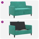 vidaXL Sofa s úložným priestorom Tyrkysová 122 x 78 x 87 cm Polyester – Obrázok 6