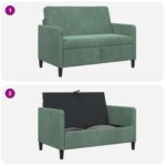 vidaXL Sofa s úložným priestorom Morská zelená 122 x 78 x 87 cm – Obrázok 6