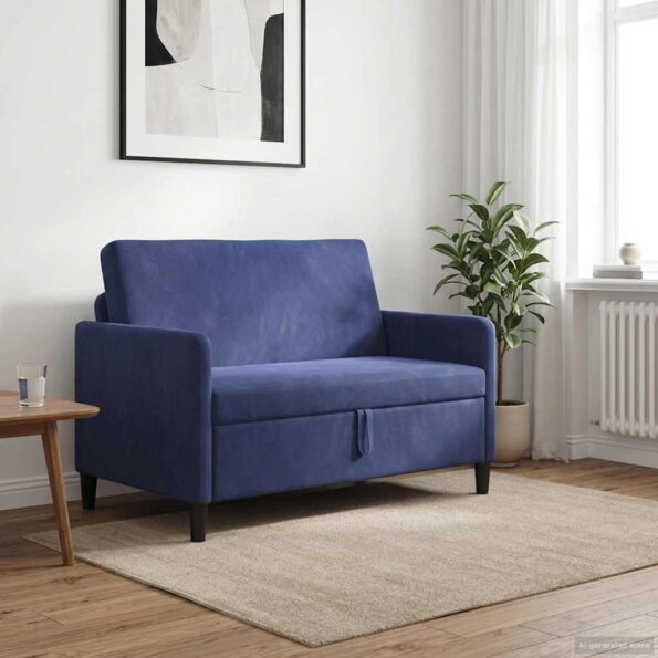 vidaXL Sofa s úložným priestorom Policajná modrá 122 x 78 x 87 cm – Obrázok 3