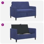 vidaXL Sofa s úložným priestorom Policajná modrá 122 x 78 x 87 cm – Obrázok 6
