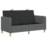 vidaXL Sofa s úložným priestorom Tmavosivá 152 x 78 x 87 cm Polyester – Obrázok 4