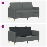 vidaXL Sofa s úložným priestorom Tmavosivá 152 x 78 x 87 cm Polyester – Obrázok 6