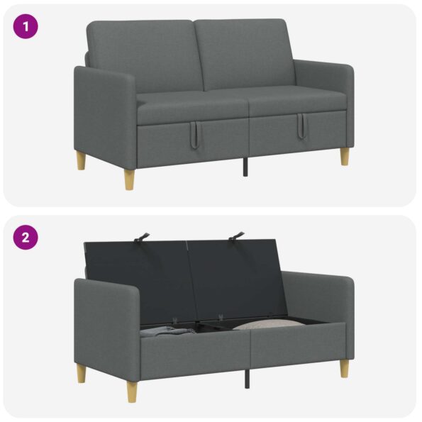 vidaXL Sofa s úložným priestorom Tmavosivá 152 x 78 x 87 cm Polyester – Obrázok 6