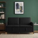 vidaXL Sofa s úložným priestorom Čierna 152 x 78 x 87 cm Polyester