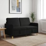 vidaXL Sofa s úložným priestorom Čierna 152 x 78 x 87 cm Polyester – Obrázok 3