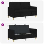 vidaXL Sofa s úložným priestorom Čierna 152 x 78 x 87 cm Polyester – Obrázok 6