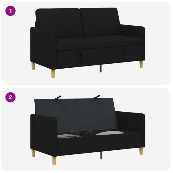 vidaXL Sofa s úložným priestorom Čierna 152 x 78 x 87 cm Polyester – Obrázok 6