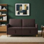 vidaXL Sofa s úložným priestorom Tmavohnedá 152 x 78 x 87 cm Polyester