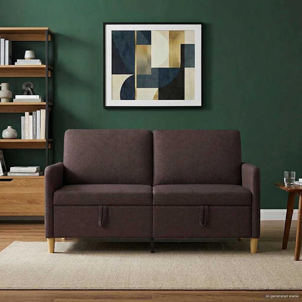 42036923_1.jpg vidaXL Sofa s úložným priestorom Tmavohnedá 152 x 78 x 87 cm Polyester – Obrázok 1
