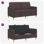 vidaXL Sofa s úložným priestorom Tmavohnedá 152 x 78 x 87 cm Polyester – Obrázok 6