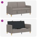 vidaXL Sofa s úložným priestorom Sivohnedá 152 x 78 x 87 cm Polyester – Obrázok 6