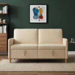 vidaXL Sofa s úložným priestorom Krémová 152 x 78 x 87 cm Polyester