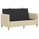 vidaXL Sofa s úložným priestorom Krémová 152 x 78 x 87 cm Polyester – Obrázok 4