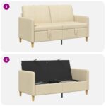 vidaXL Sofa s úložným priestorom Krémová 152 x 78 x 87 cm Polyester – Obrázok 6