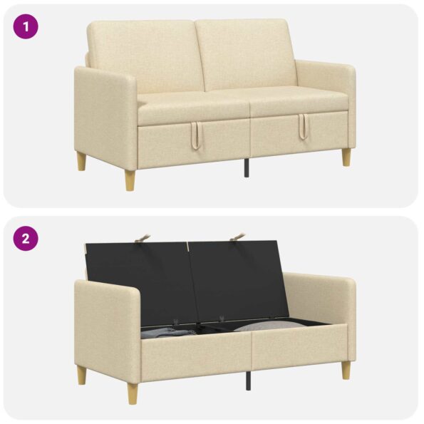 vidaXL Sofa s úložným priestorom Krémová 152 x 78 x 87 cm Polyester – Obrázok 6