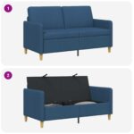vidaXL Sofa s úložným priestorom Modrá 152 x 78 x 87 cm Polyester – Obrázok 6