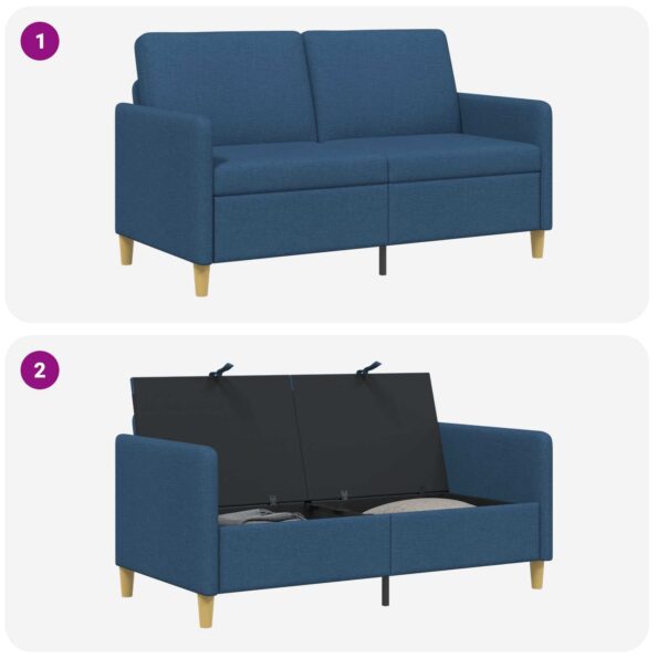 vidaXL Sofa s úložným priestorom Modrá 152 x 78 x 87 cm Polyester – Obrázok 6