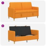 vidaXL Sofa s úložným priestorom Tmavá žltá 152 x 78 x 87 cm Polyester – Obrázok 6
