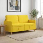 vidaXL Sofa s úložným priestorom Svetložltá 152 x 78 x 87 cm Polyester