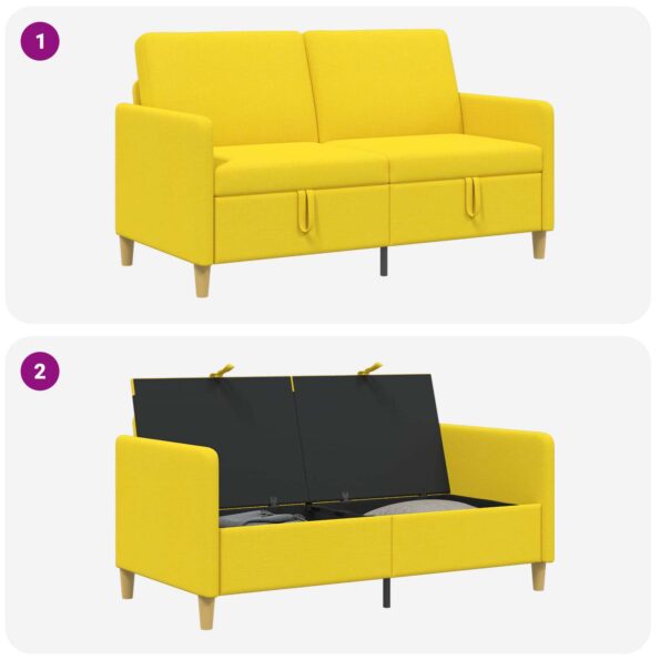 vidaXL Sofa s úložným priestorom Svetložltá 152 x 78 x 87 cm Polyester – Obrázok 6
