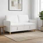 vidaXL Sofa s úložným priestorom Biela 152 x 78 x 87 cm Polyester