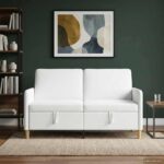 vidaXL Sofa s úložným priestorom Biela 152 x 78 x 87 cm Polyester – Obrázok 3