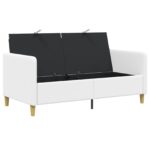 vidaXL Sofa s úložným priestorom Biela 152 x 78 x 87 cm Polyester – Obrázok 4