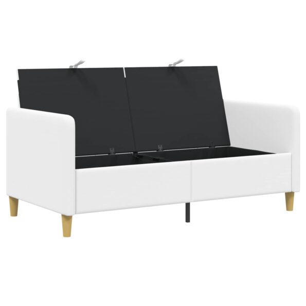 vidaXL Sofa s úložným priestorom Biela 152 x 78 x 87 cm Polyester – Obrázok 4