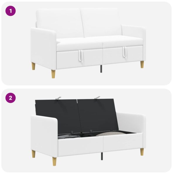 vidaXL Sofa s úložným priestorom Biela 152 x 78 x 87 cm Polyester – Obrázok 6