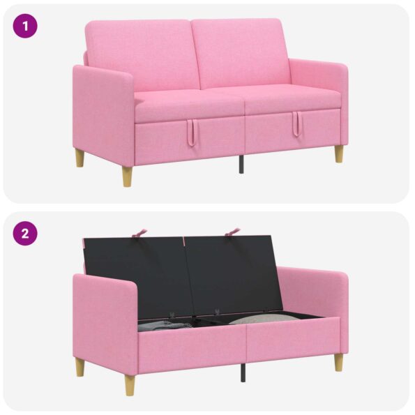 vidaXL Sofa s úložným priestorom Ružová 152 x 78 x 87 cm Polyester – Obrázok 6