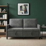vidaXL Sofa s úložným priestorom Tmavosivá 152 x 78 x 87 cm Polyester – Obrázok 3