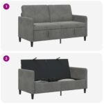 vidaXL Sofa s úložným priestorom Tmavosivá 152 x 78 x 87 cm Polyester – Obrázok 6